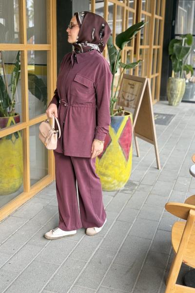 Bağlama Detaylı Oyşo Takım Bordo