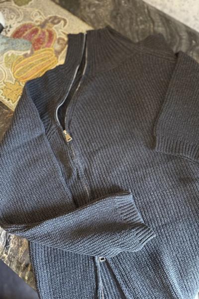 Fermuar detaylı kazak Antrasit