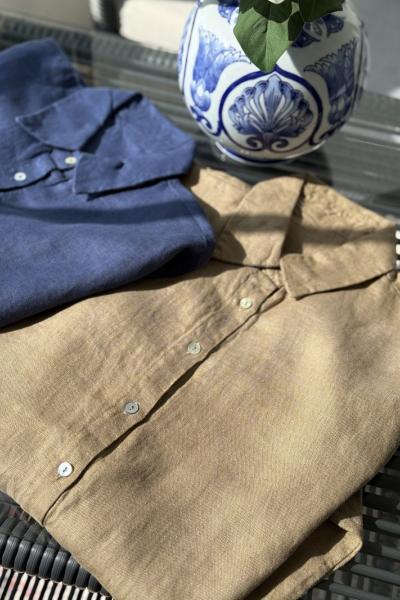 Ham Keten Gömlek  Camel