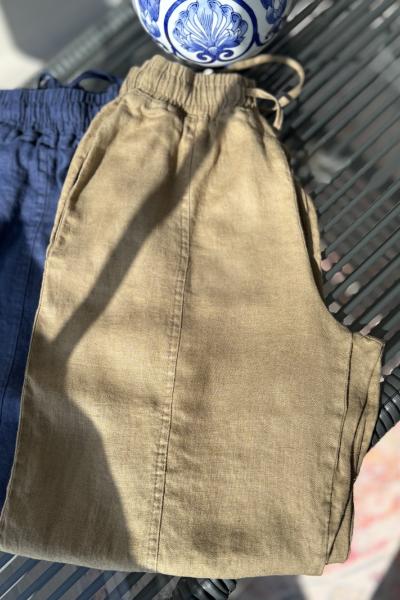 Ham Keten Havuc Pantolon Camel
