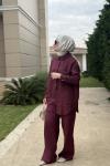 Ham Keten Gömlek Bordo