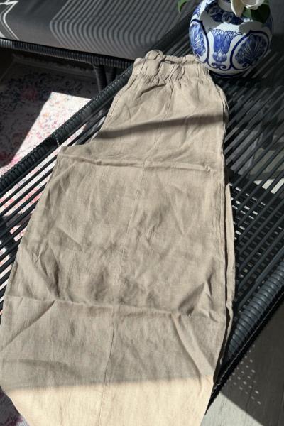 Ham Keten Havuc Pantolon  Camel