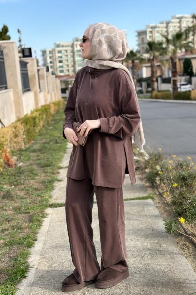 Yirtmac Detayli Oyso Takim  Acı Kahve