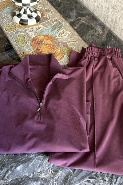 Yirtmac Detayli Oyso Takim  Mürdüm