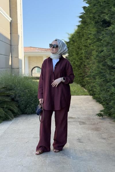 Ham Keten Takım Bordo