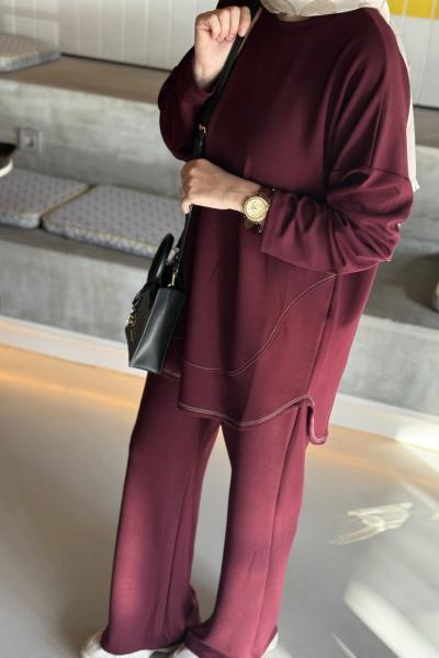 Dikişli oyso takım Bordo