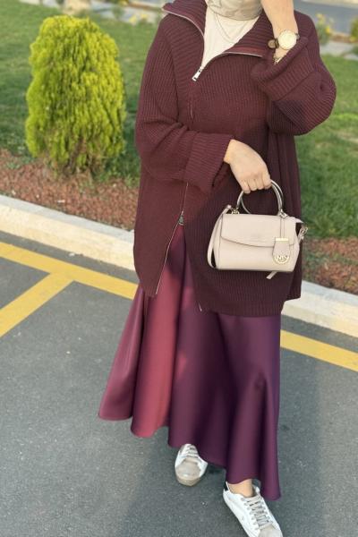 Saten Etek Bordo