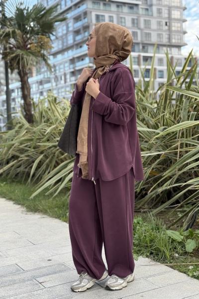 Şalvar model oyşo takım  Mürdüm